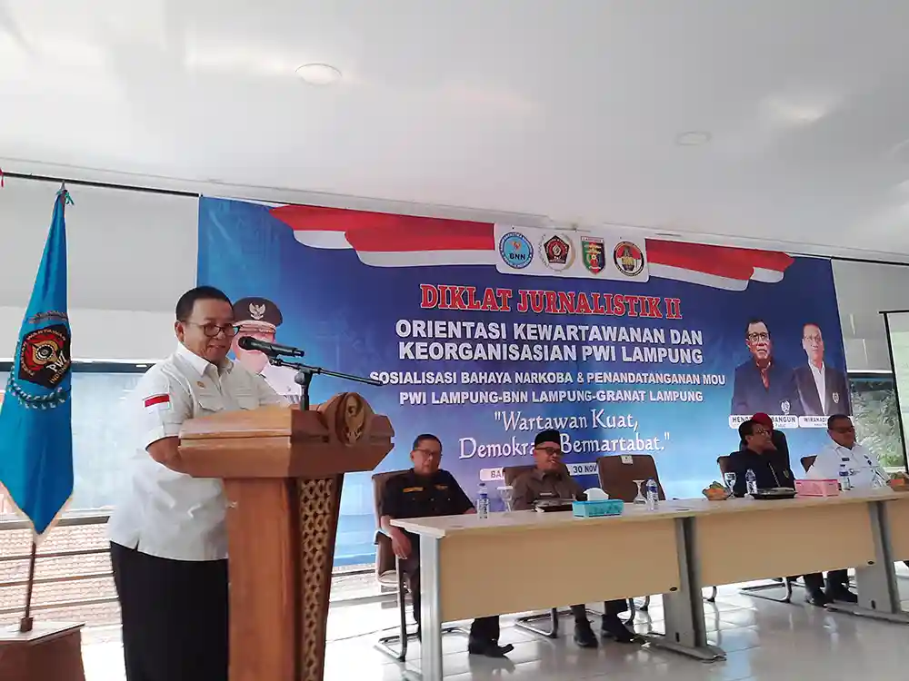 Gubernur Arinal Djunaidi Buka Diklat Wartawan Muda PWI Lampung Angkatan II 2023 - Yopie Pangkey.webp