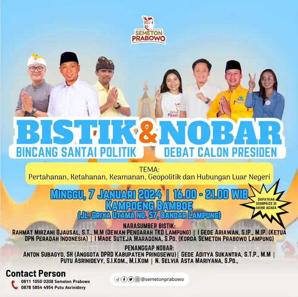 Semeton Prabowo Gelar Bistik 2 Road to Lampung Bahas Soal Hankam