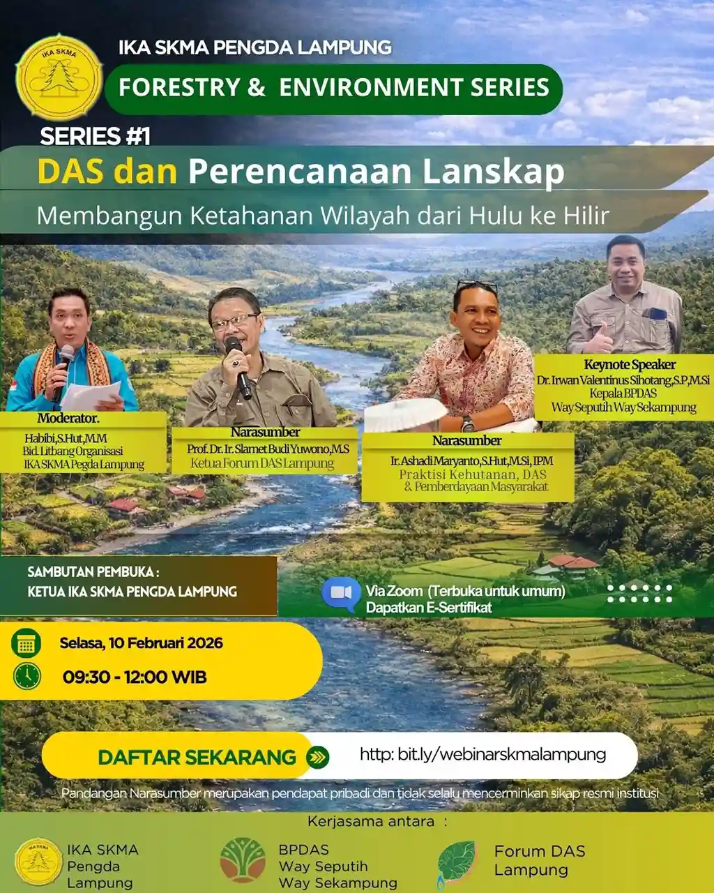 Webinar Nasional Soroti Peran DAS dan Lanskap Jaga Ketahanan Wilayah Lampung dari Hulu ke Hilir