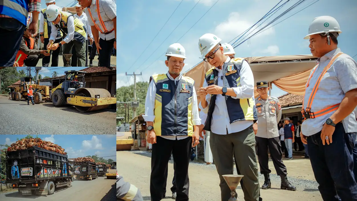 Jalan Wates Metro Dibeton Rp14 67 Miliar Gubernur Rahmat Mirzani Djausal Soroti Truk Sawit dan Drainase