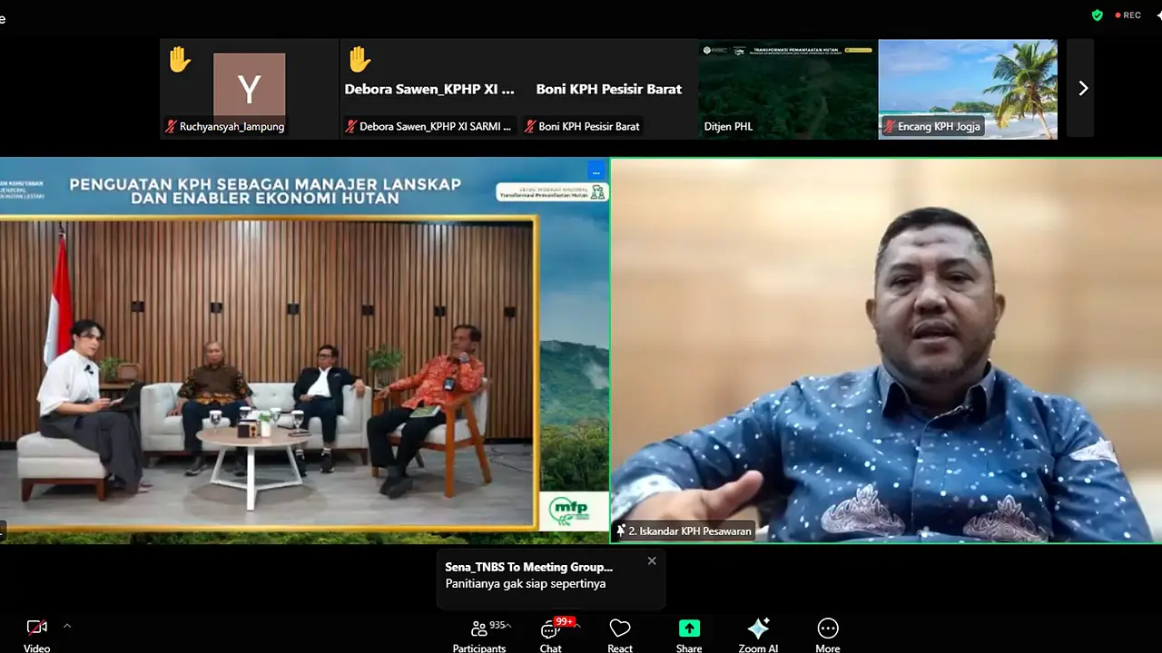 Iskandar KPH Pesawaran - webinar konsultasi publik nasional Direktur Jenderal Pengelolaan Hutan Lestari Kemenhut