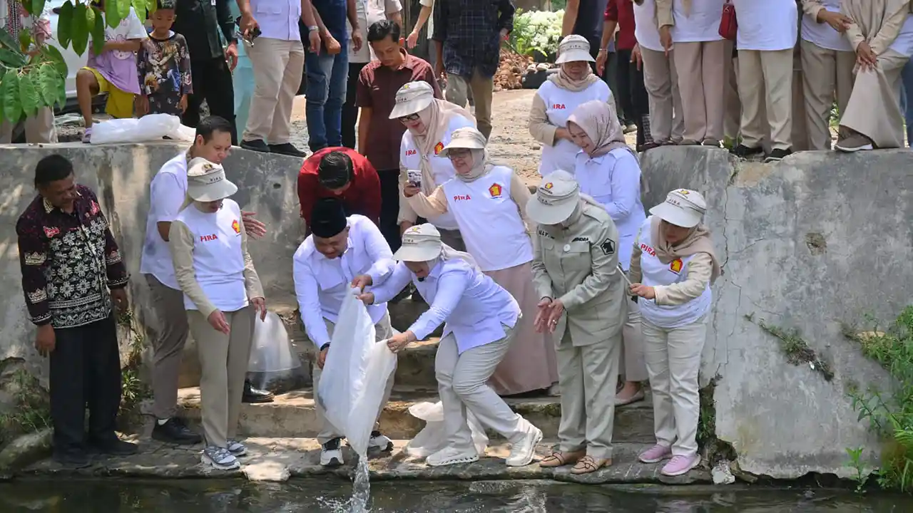 HUT ke-18 PIRA di Pesawaran Tebar Sembako Tanam Pohon Tebar Benih Ikan di Sungai Bronjong 2
